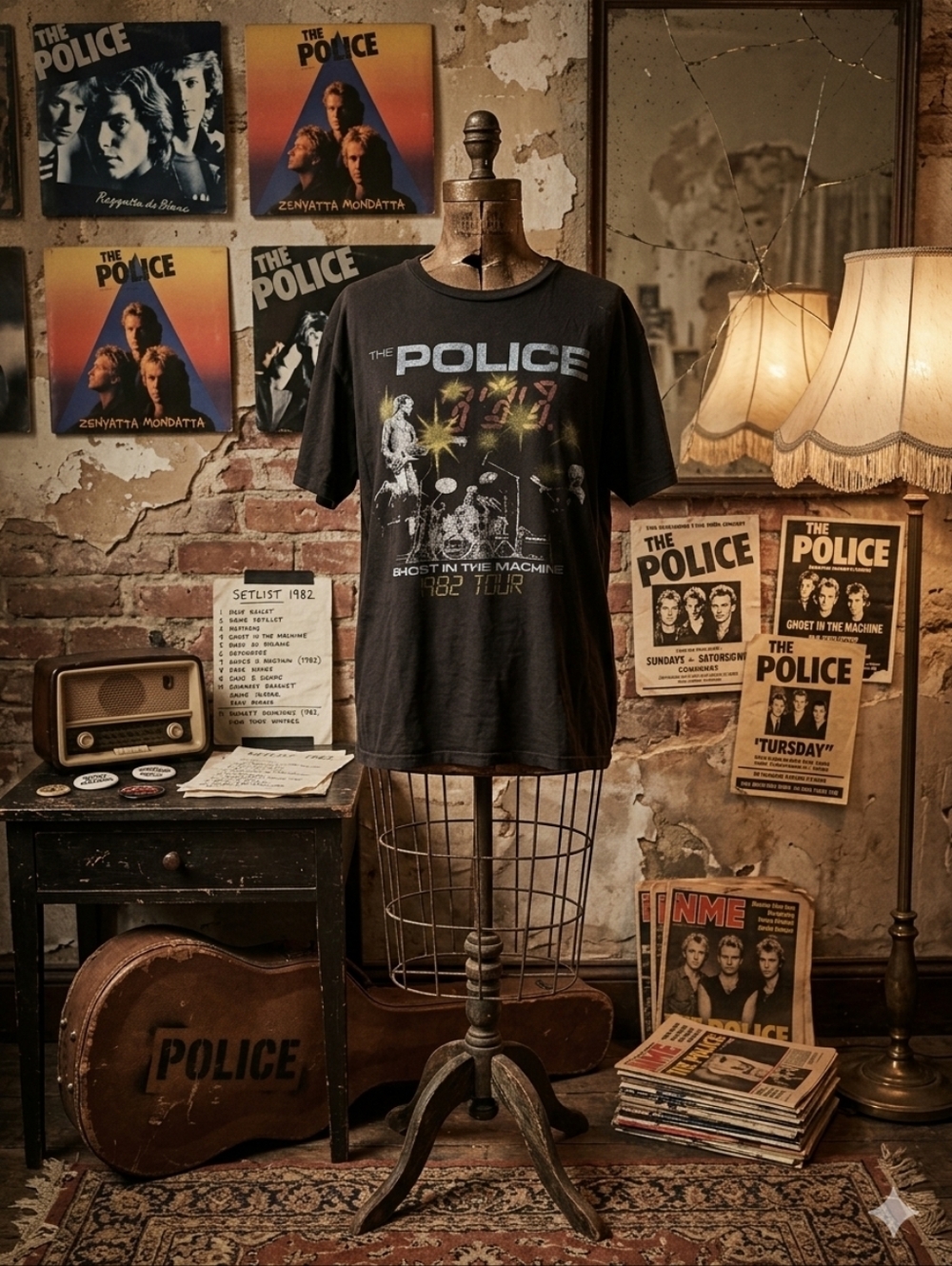🎸 Vintage Style The Police “Ghost in the Machine” 1982 Tour Tee 🎸